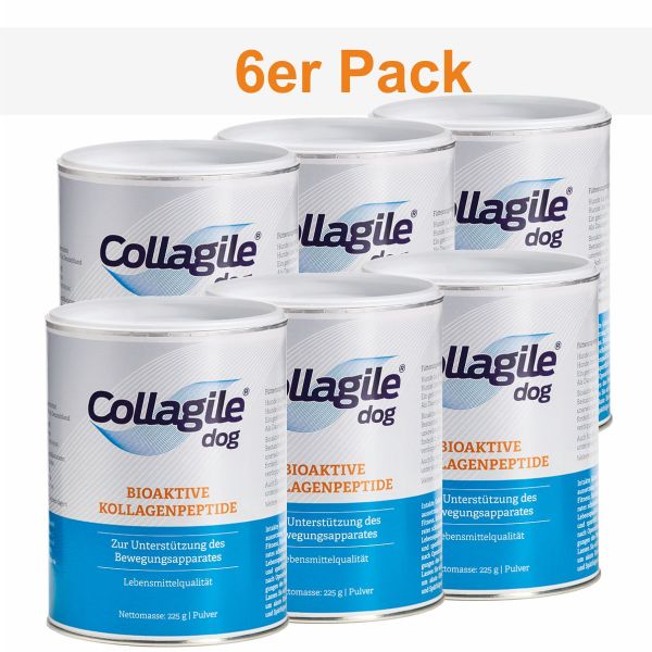 6x Collagile® dog, je 225g - Bioaktive Kollagenpeptide in Lebensmittelqualität
