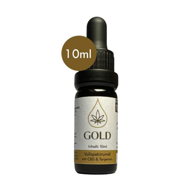 CBD Hanf Aromaöl GOLD, Vollspektrum mit 10% CBD & Terpene, Laborgeprüft, CO2 Extraktion