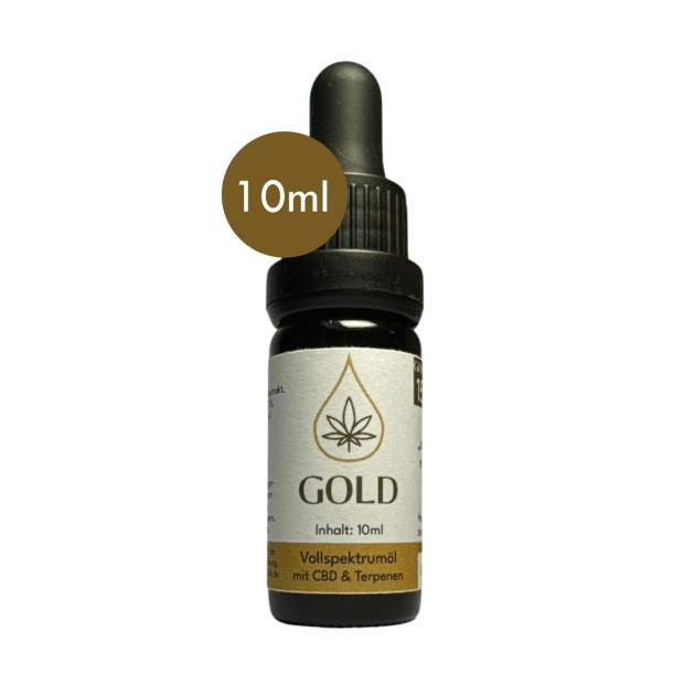 CBD Hanf Aromaöl GOLD, Vollspektrum mit 15% CBD & Terpene, Laborgeprüft, CO2 Extraktion