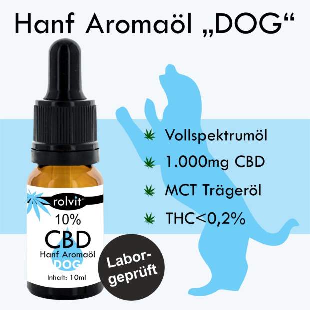 CBD für Hunde, Hanf Aromaöl DOG, 10 CBD, das Beste für Deinen Hund ro, 35,00