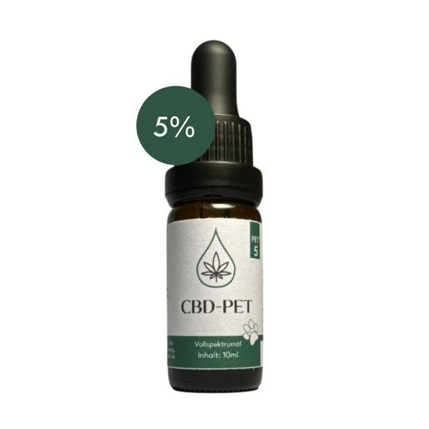 CBD Öl für Tiere mit MCT Öl verfeinert, 5% CBD Anteil - 10ml Flasche - Laborgeprüft