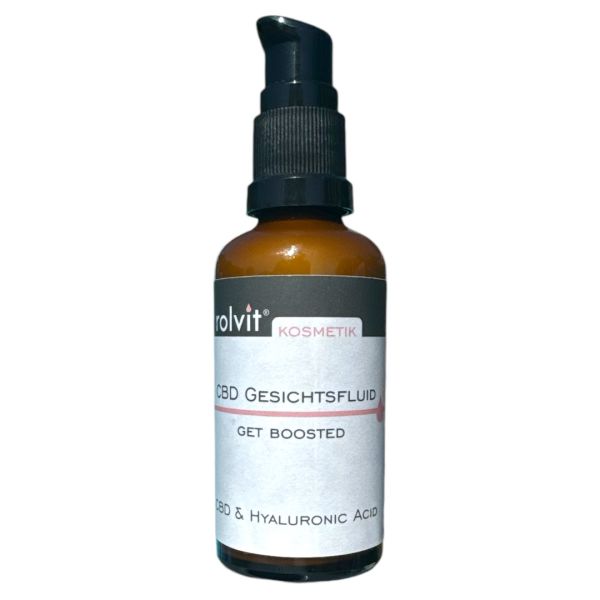 CBD Gesichts Fluid mit 500mg CBD in einer 50ml Glasflasche - get boosted